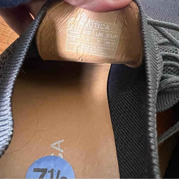 Nautica Charcoal Knit Oxfords with Leather Accents, Men’s 7.5 - Picture 5 of 7